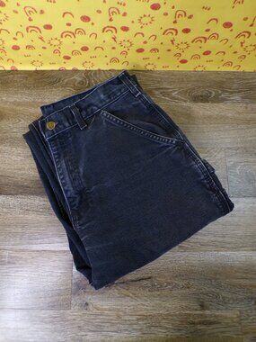 CARHARTT Men's Carpenter Pants Black Faded Jeans 30x32